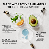 Vitamin C, Retinol, Hyaluronic Acid - 3 Pack Face Care Set - Eclat